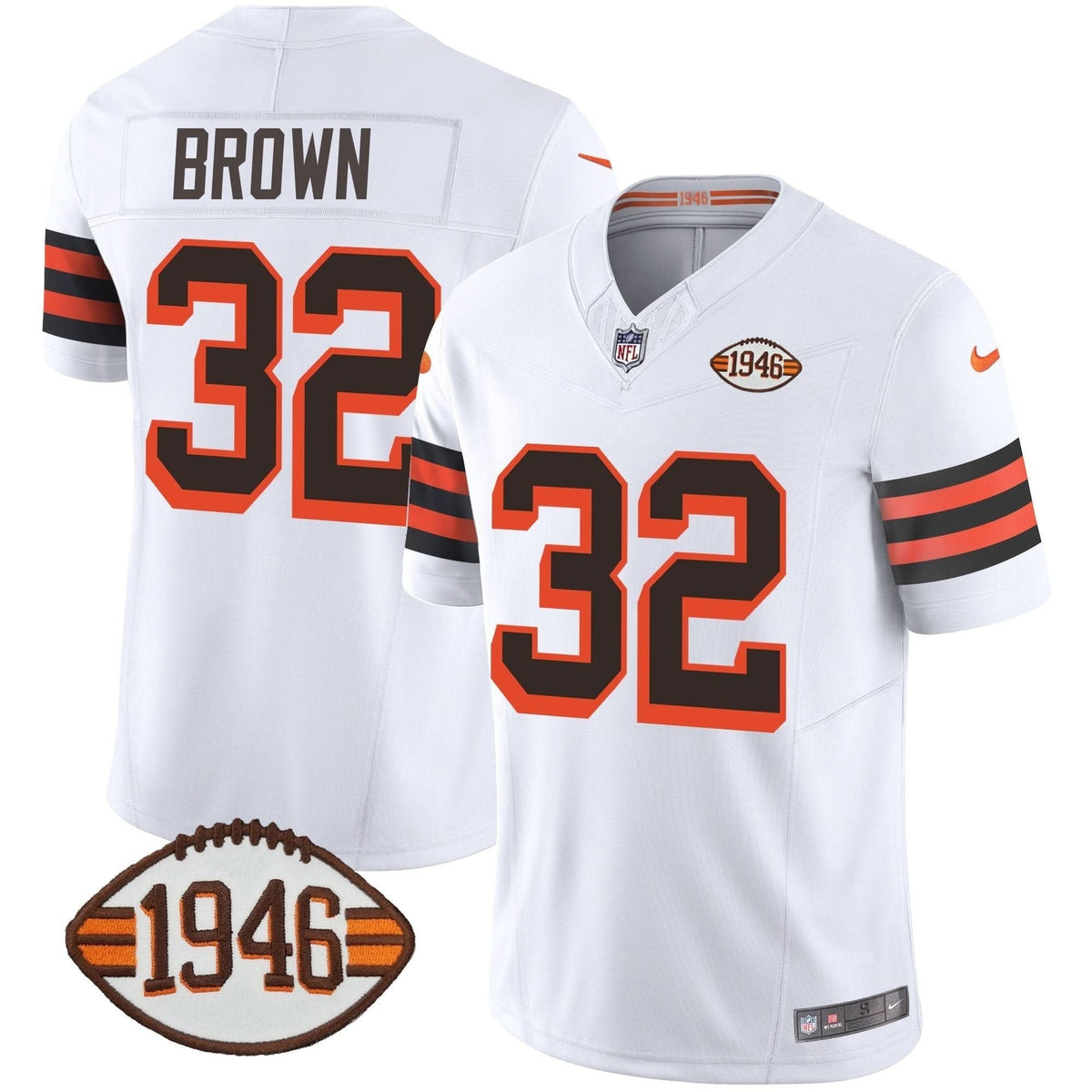 Browns 1946 75th Anniversary Patch Jersey - All Stitched - image 5