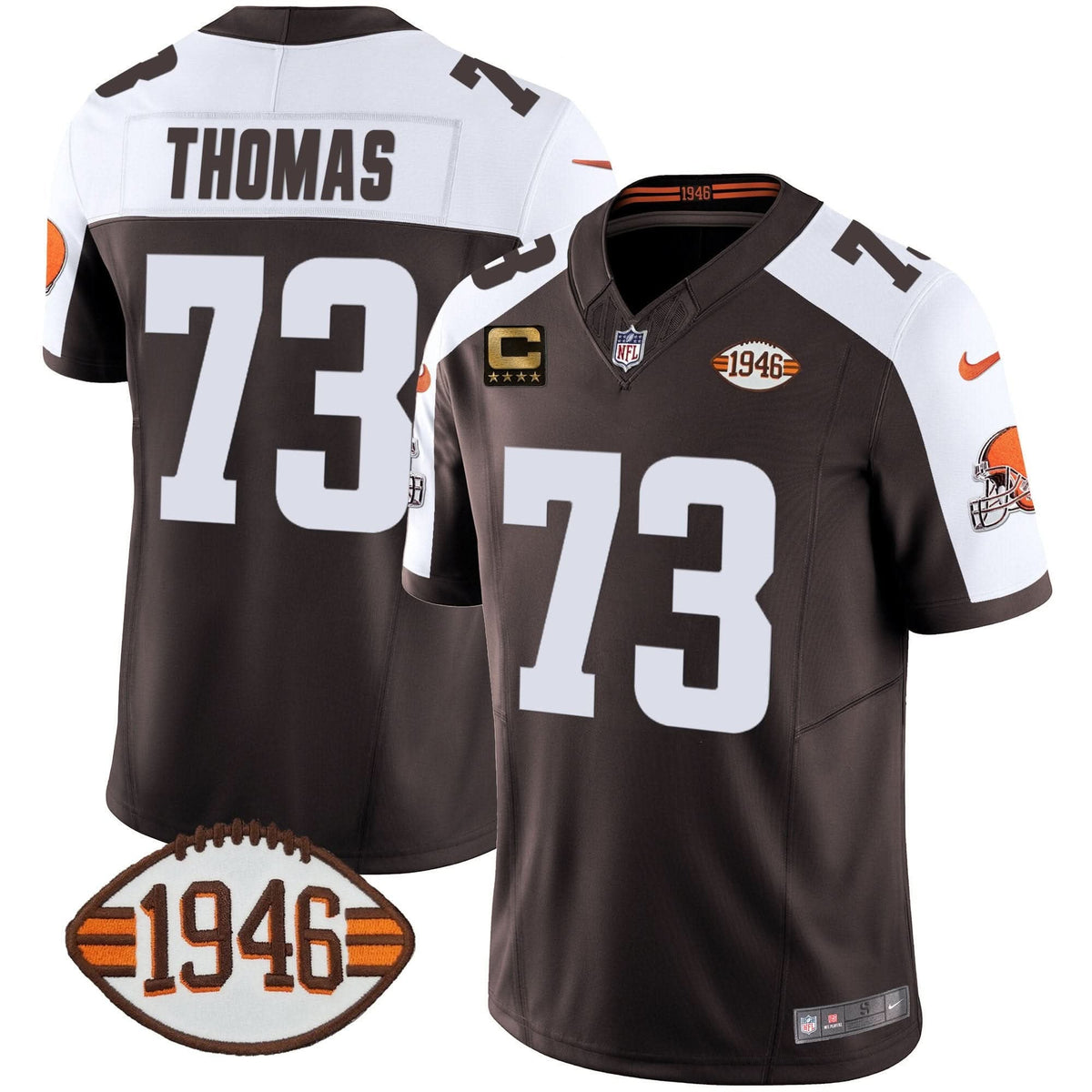 Browns 1946 75th Anniversary Patch Jersey - All Stitched - image 13