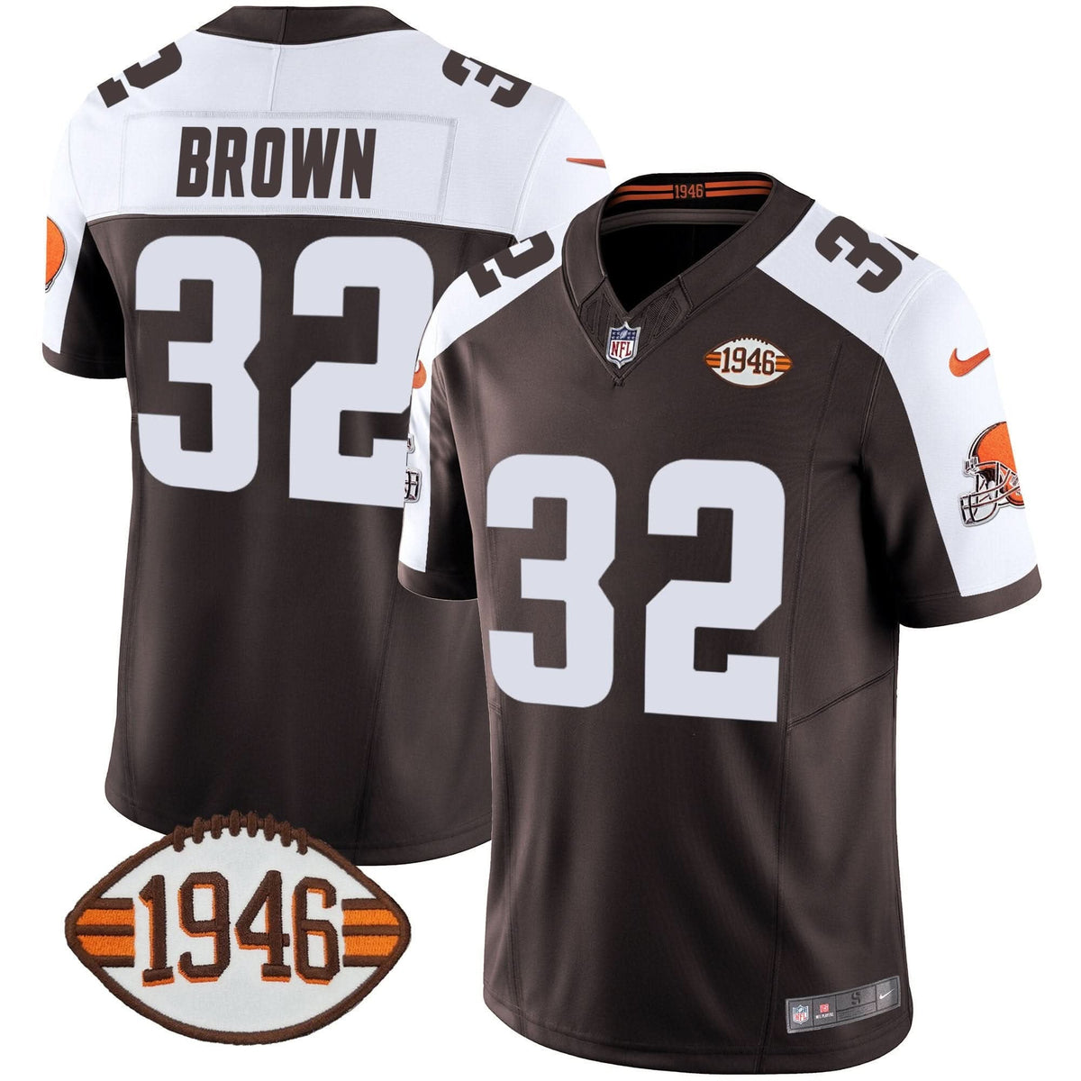 Browns 1946 75th Anniversary Patch Jersey - All Stitched - image 14