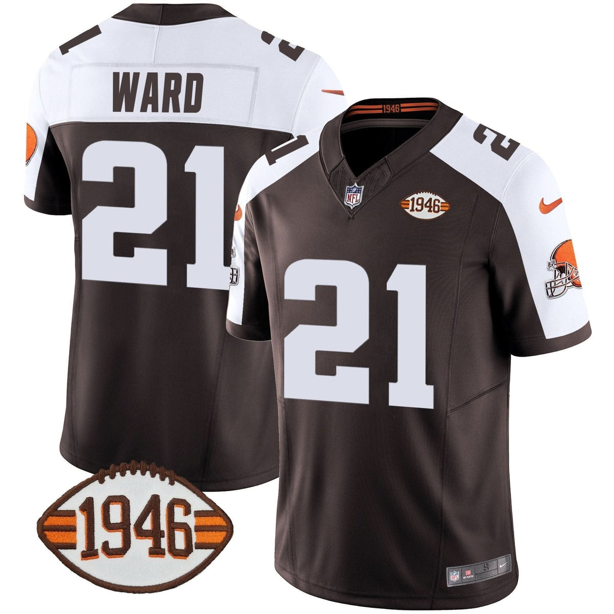 Browns 1946 75th Anniversary Patch Jersey - All Stitched - image 16