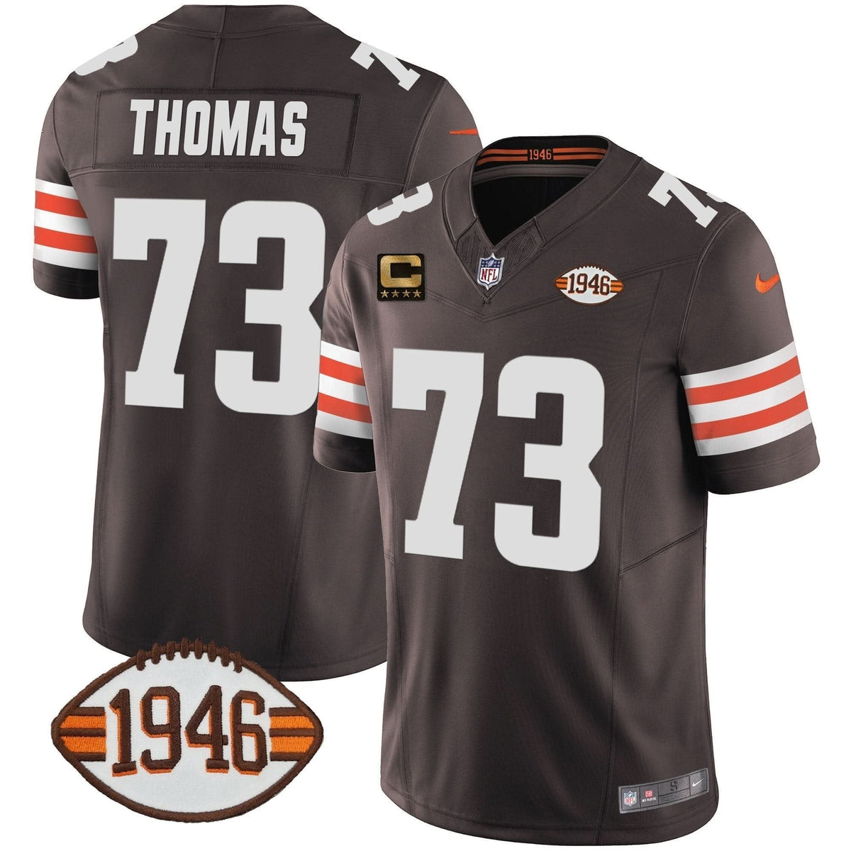 Browns 1946 75th Anniversary Patch Jersey - All Stitched - image 22