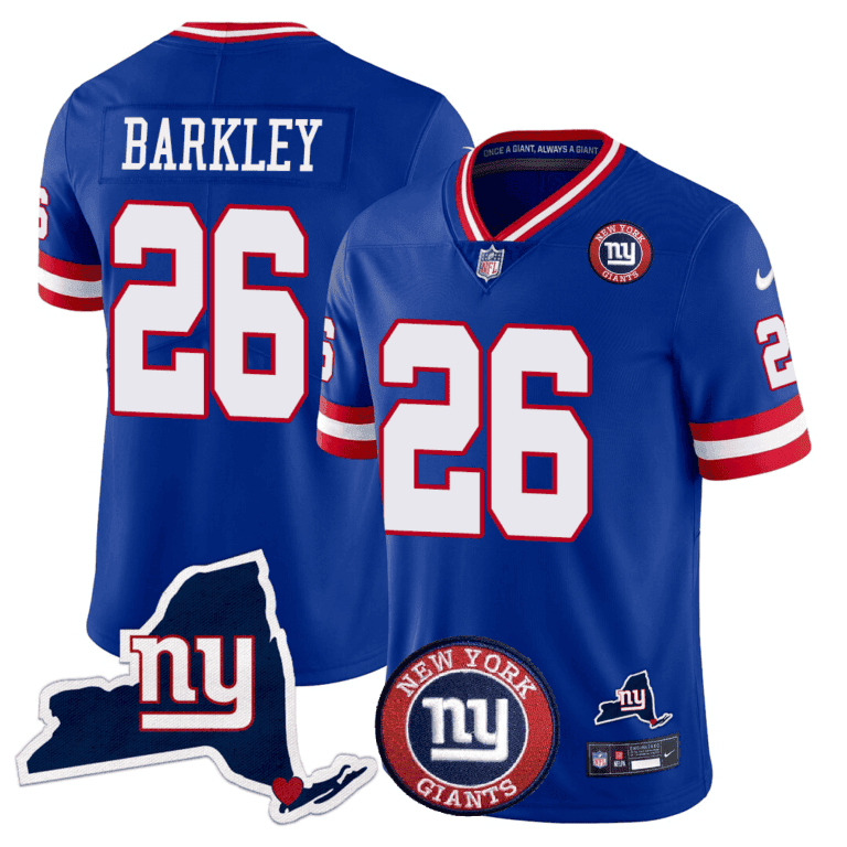Giants New York State & Logo Patch Limited Jersey - All Stitched - image 2