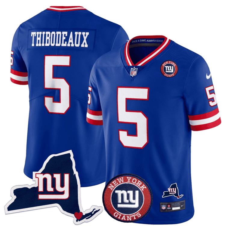 Giants New York State & Logo Patch Limited Jersey - All Stitched - image 3