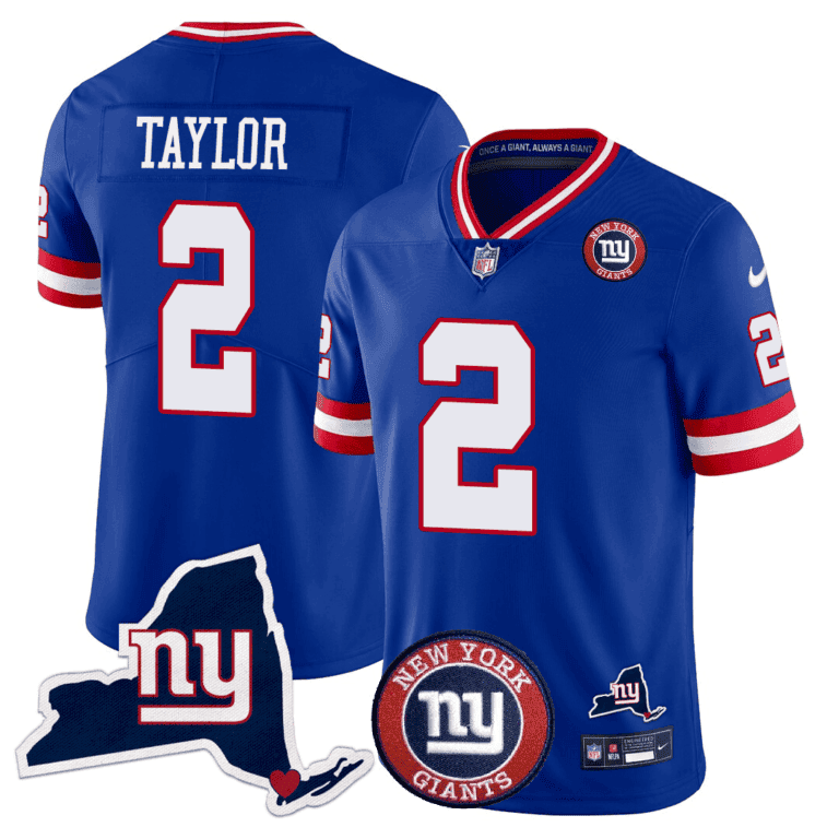 Giants New York State & Logo Patch Limited Jersey - All Stitched - image 4
