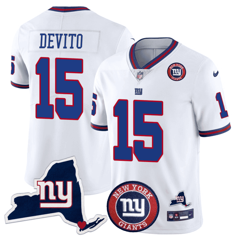Giants New York State & Logo Patch Limited Jersey - All Stitched - image 5