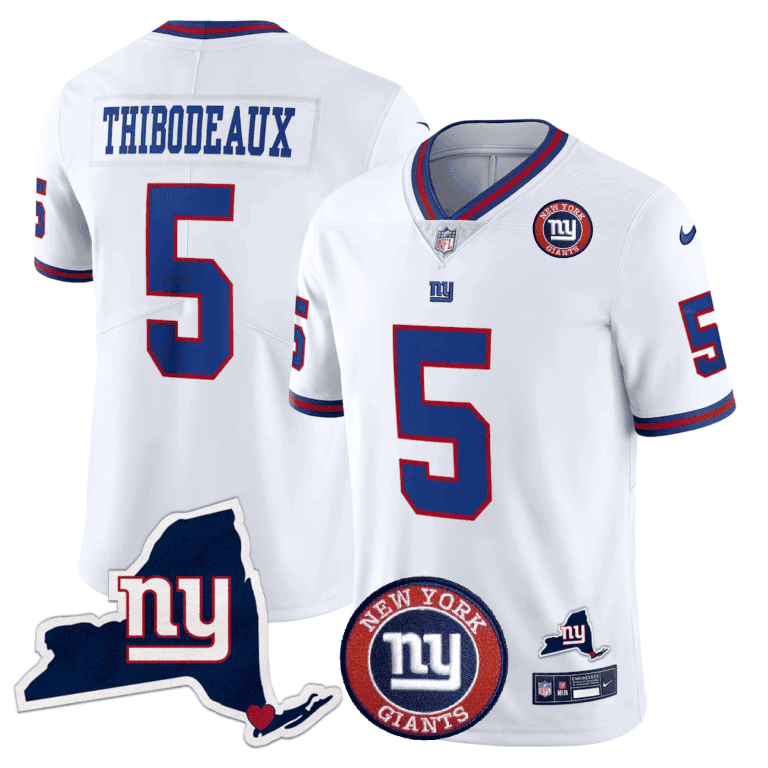 Giants New York State & Logo Patch Limited Jersey - All Stitched - image 7