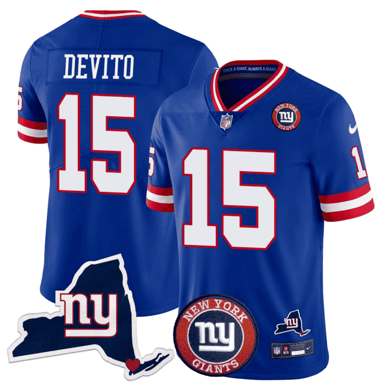 Giants New York State & Logo Patch Limited Jersey - All Stitched - image 1