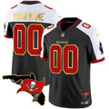 Buccaneers Florida Patch Gold Trim Vapor Custom Jersey - All Stitched - image 1