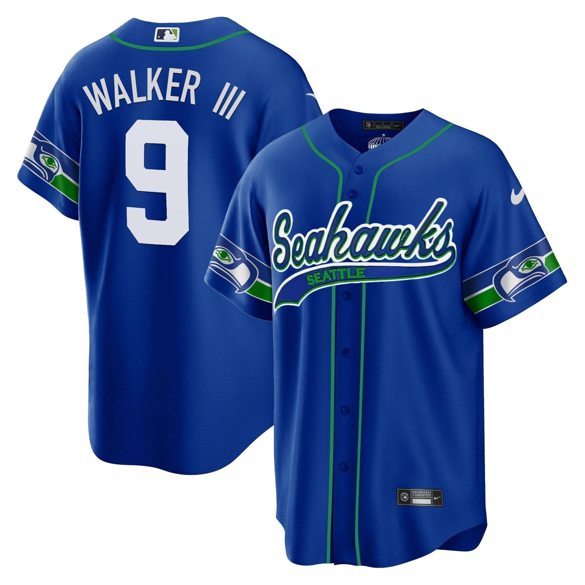 Seahawks Throwback & Gold Cool Base Jersey V2 - All Stitched - image 21