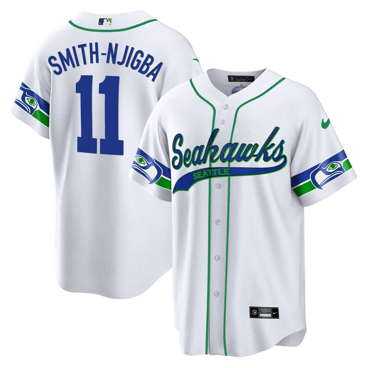 Seahawks Throwback & Gold Cool Base Jersey V2 - All Stitched - image 25