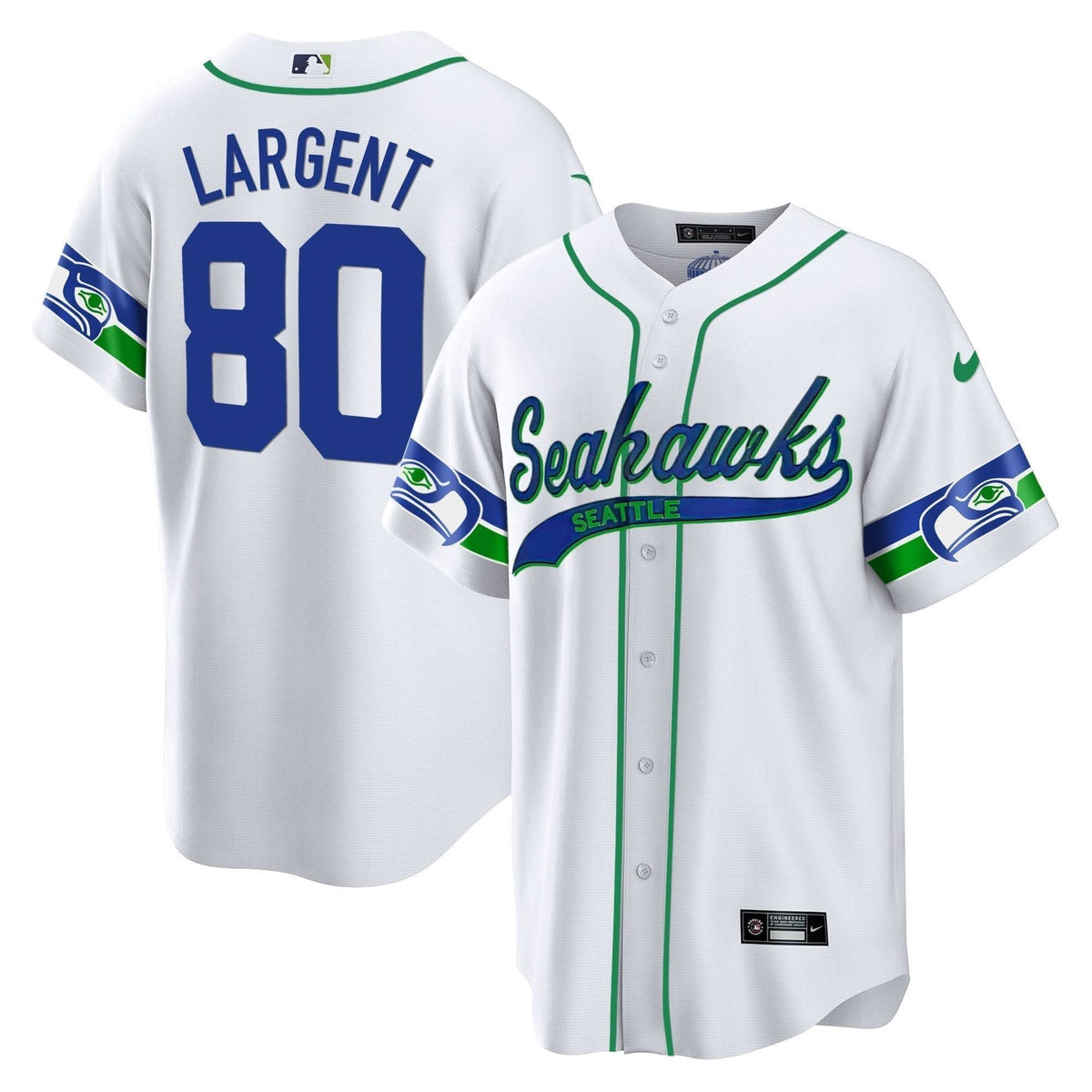 Seahawks Throwback & Gold Cool Base Jersey V2 - All Stitched - image 30