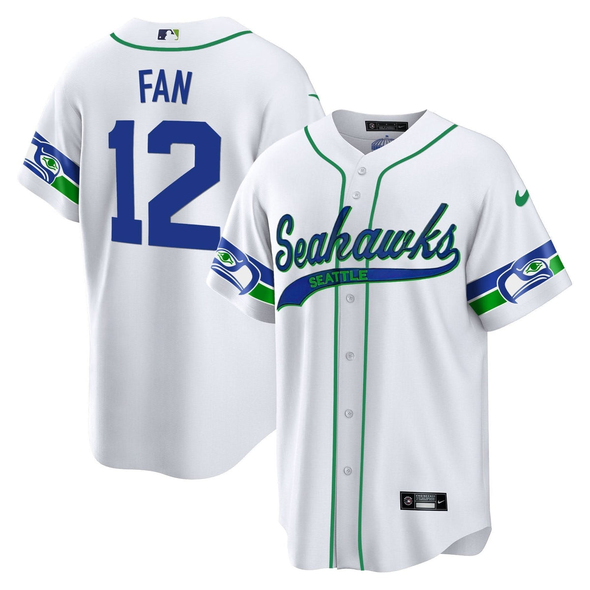 Seahawks Throwback & Gold Cool Base Jersey V2 - All Stitched - image 31