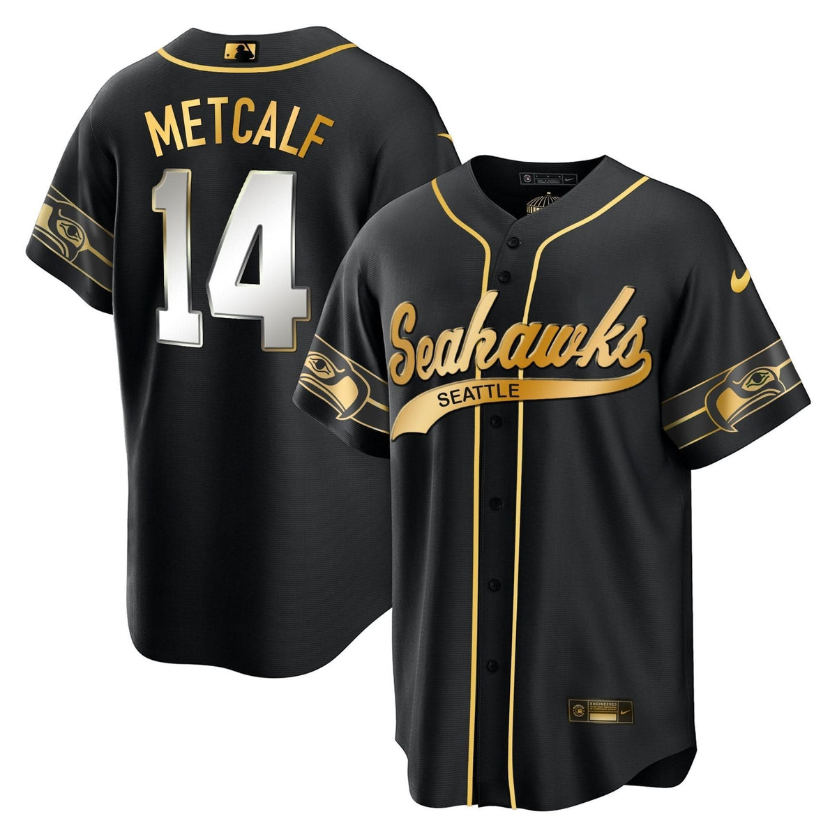 Seahawks Throwback & Gold Cool Base Jersey V2 - All Stitched - image 44