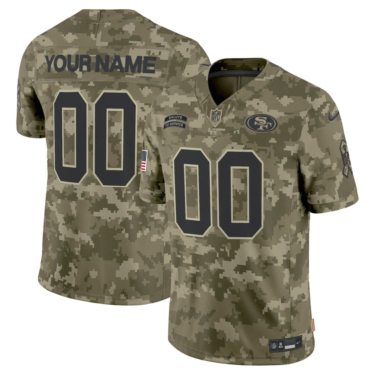 49ers 2024 Salute to Service Vapor Limited Custom Jersey - All stitched - image 3