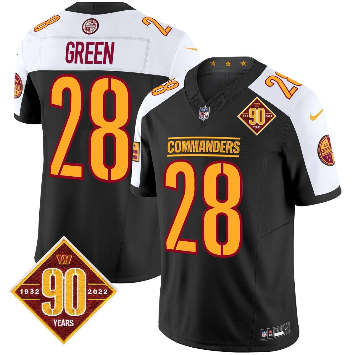 Washington Commanders 90th Anniversary Patch Vapor Limited Jersey - All Stitched - image 15
