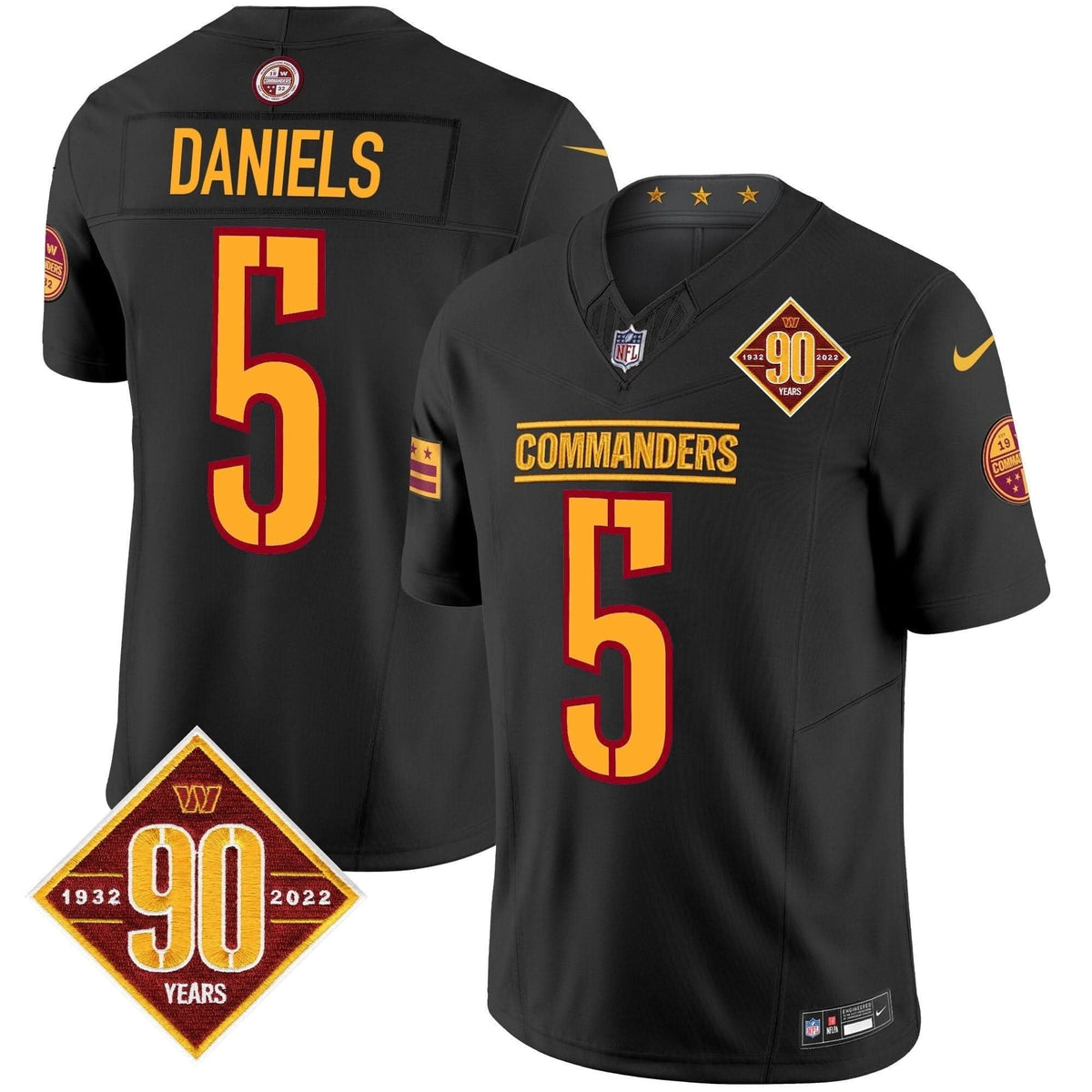 Washington Commanders 90th Anniversary Patch Vapor Limited Jersey - All Stitched - image 17