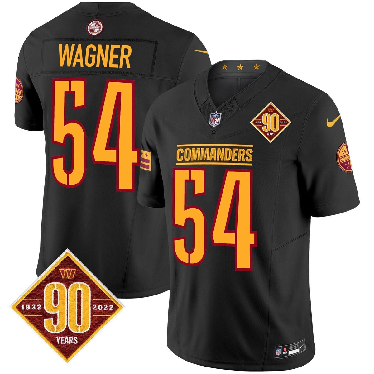 Washington Commanders 90th Anniversary Patch Vapor Limited Jersey - All Stitched - image 20