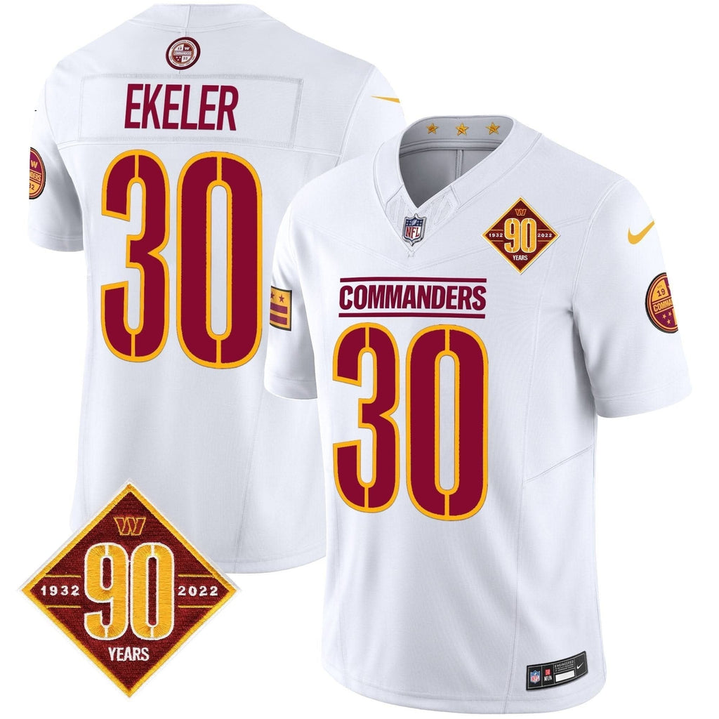 Washington Commanders 90th Anniversary Patch Vapor Limited Jersey - All Stitched - image 35