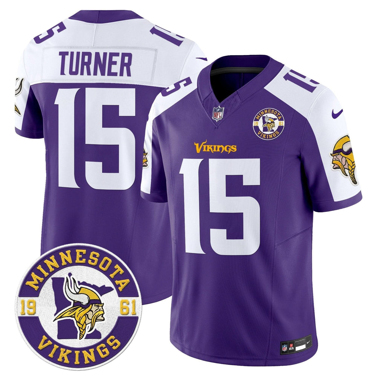 Minnesota Vikings 2024 Vapor Limited Jersey V2 - Est. 1961 Patch - All Stitched - image 4