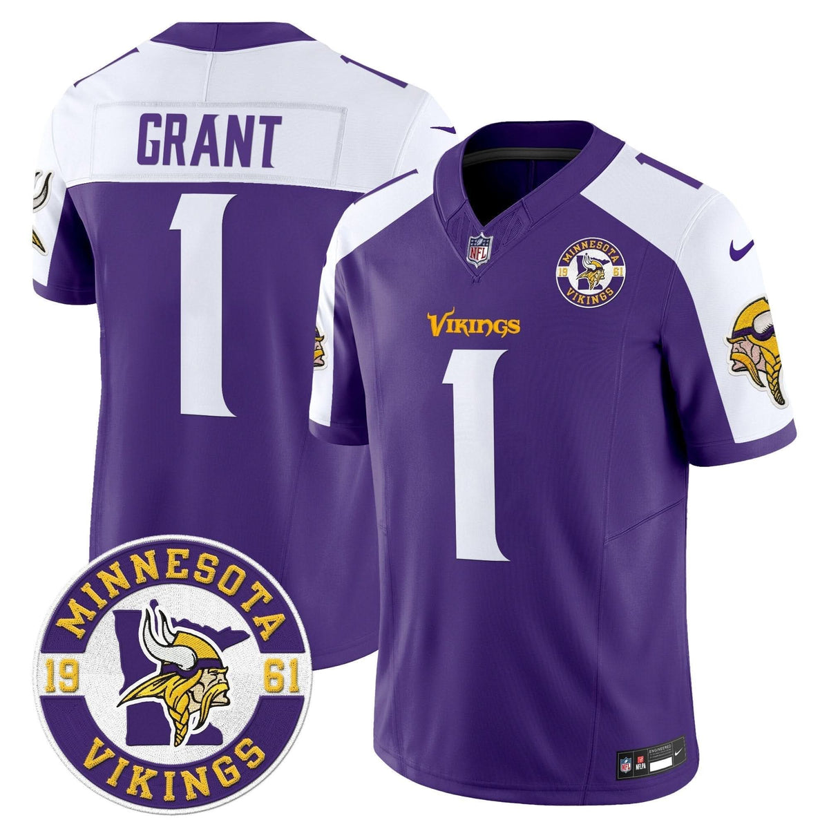 Minnesota Vikings 2024 Vapor Limited Jersey V2 - Est. 1961 Patch - All Stitched - image 6