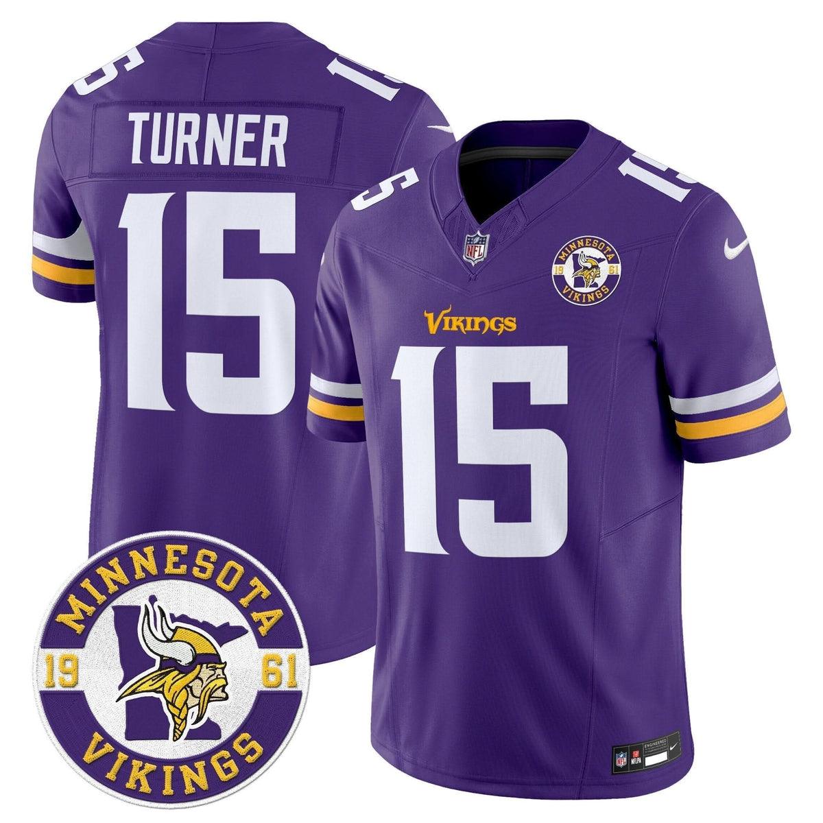 Minnesota Vikings 2024 Vapor Limited Jersey V2 - Est. 1961 Patch - All Stitched - image 22
