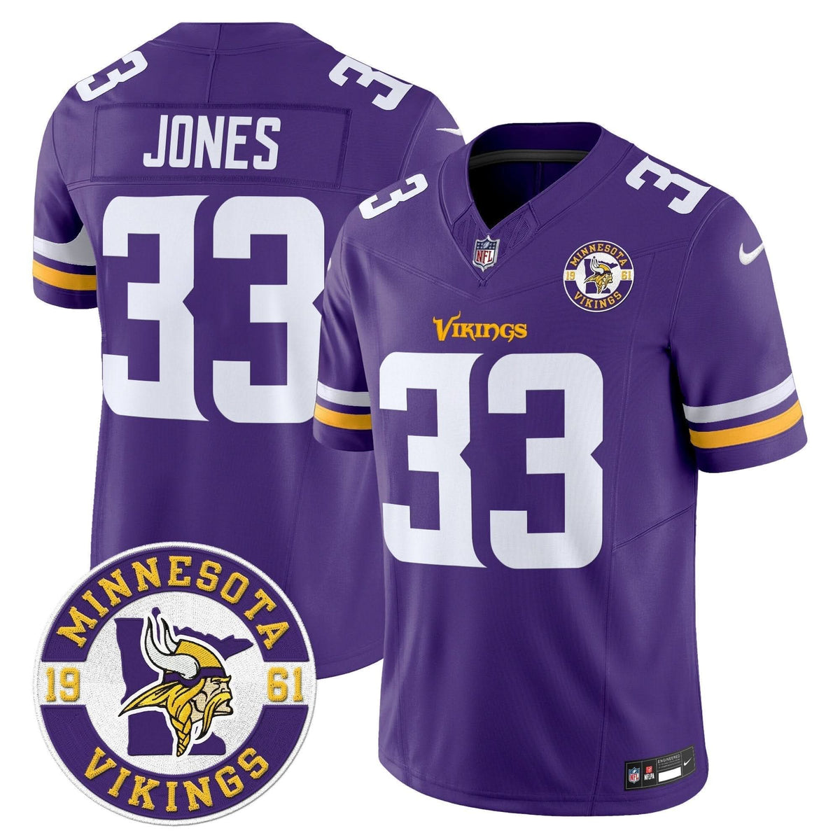 Minnesota Vikings 2024 Vapor Limited Jersey V2 - Est. 1961 Patch - All Stitched - image 23