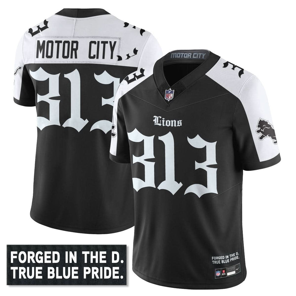 Detroit Lions 'Gothic Motor City Edition' Vapor Limited Jersey - All Stitched - image 4
