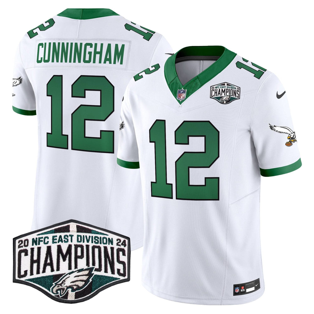 Philadelphia Eagles Kelly Green 2024 NFC East Division Champions Vapor Limited Jersey V2 - All Stitched - image 6
