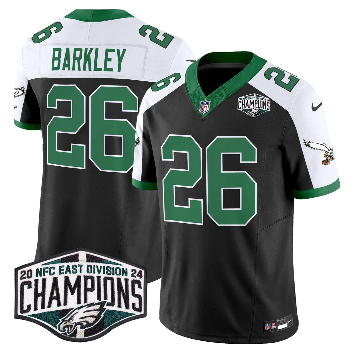 Philadelphia Eagles Kelly Green 2024 NFC East Division Champions Vapor Limited Jersey V2 - All Stitched - image 10