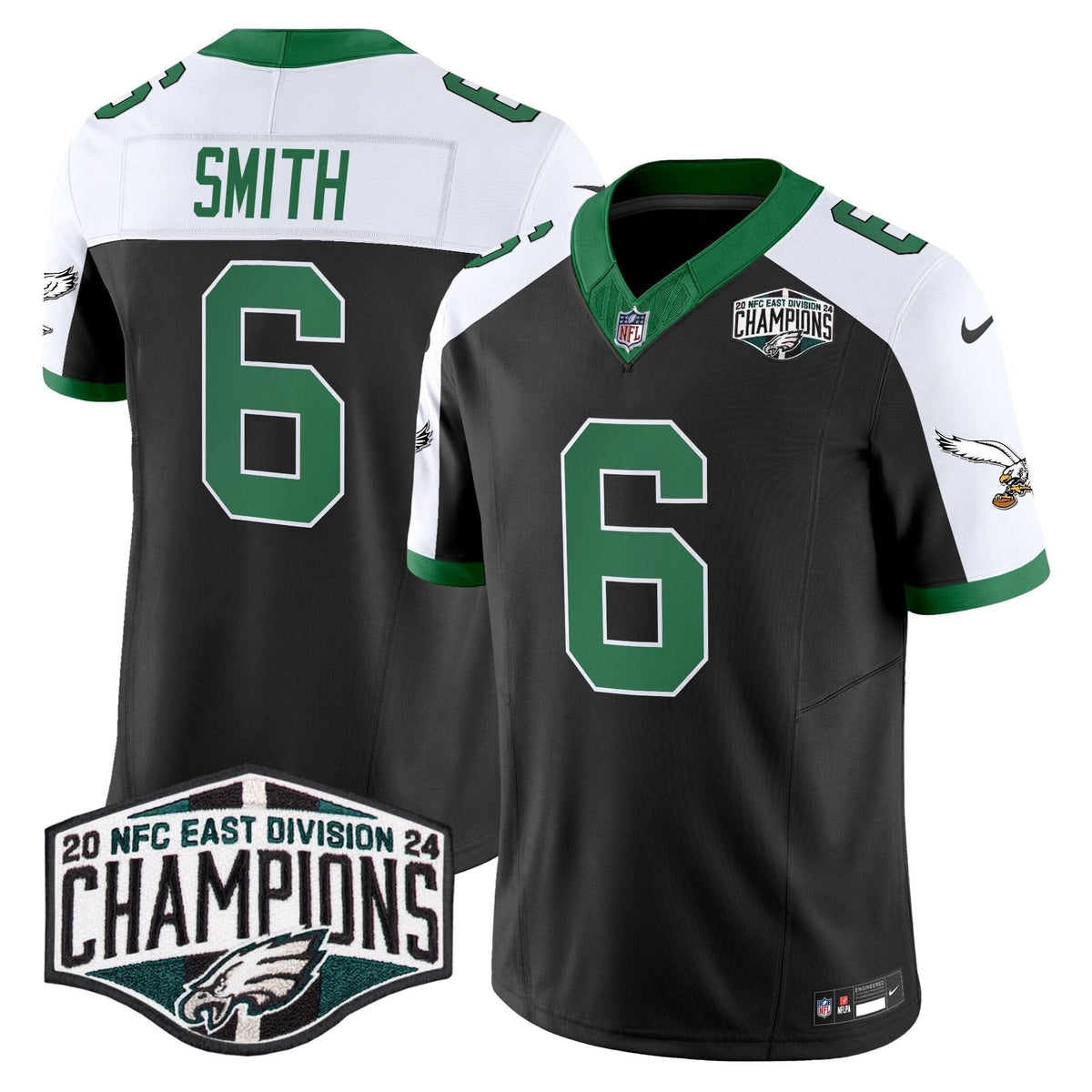 Philadelphia Eagles Kelly Green 2024 NFC East Division Champions Vapor Limited Jersey V2 - All Stitched - image 14