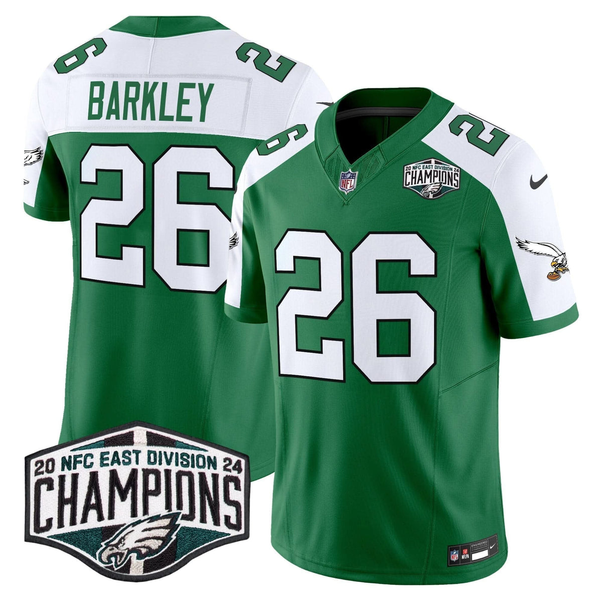 Philadelphia Eagles Kelly Green 2024 NFC East Division Champions Vapor Limited Jersey V2 - All Stitched - image 19