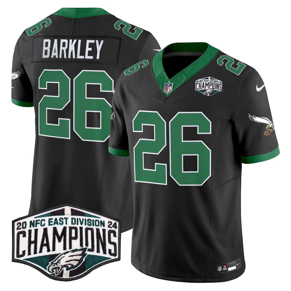 Philadelphia Eagles Kelly Green 2024 NFC East Division Champions Vapor Limited Jersey V2 - All Stitched - image 37