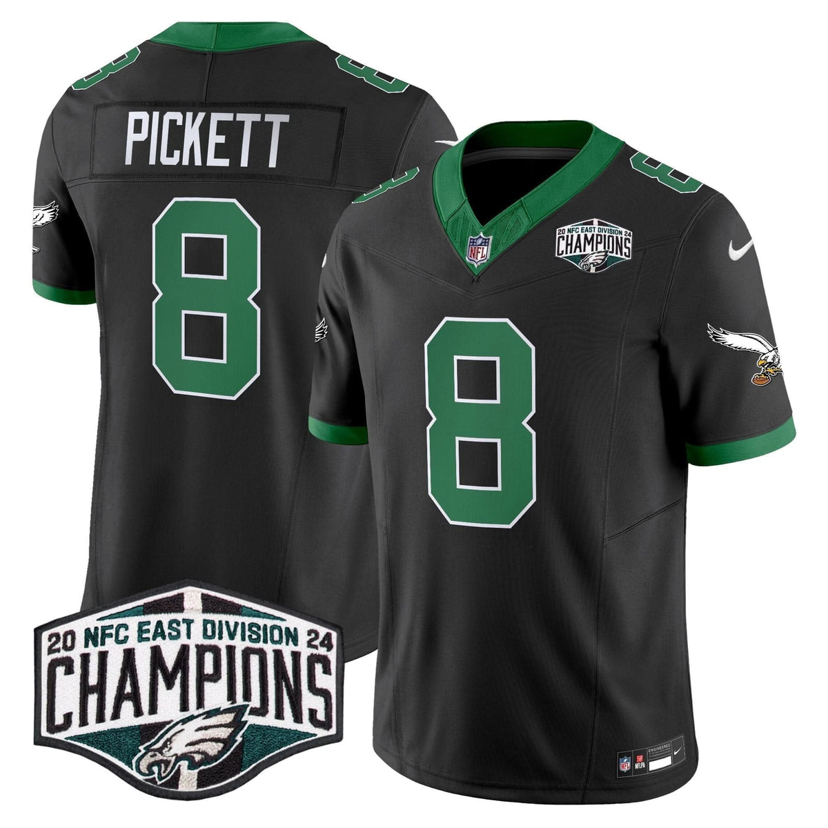 Philadelphia Eagles Kelly Green 2024 NFC East Division Champions Vapor Limited Jersey V2 - All Stitched - image 38