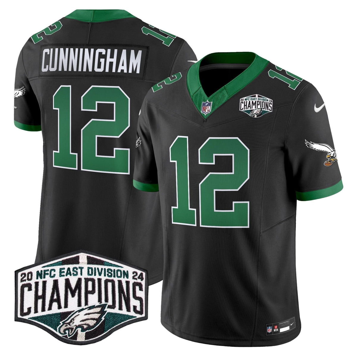 Philadelphia Eagles Kelly Green 2024 NFC East Division Champions Vapor Limited Jersey V2 - All Stitched - image 42