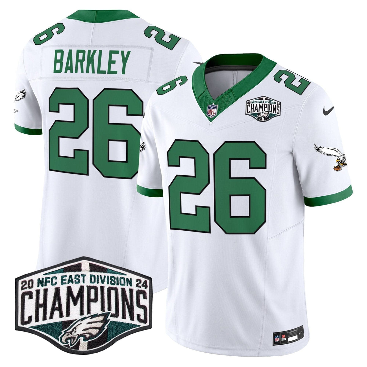 Philadelphia Eagles Kelly Green 2024 NFC East Division Champions Vapor Limited Jersey V2 - All Stitched - image 1