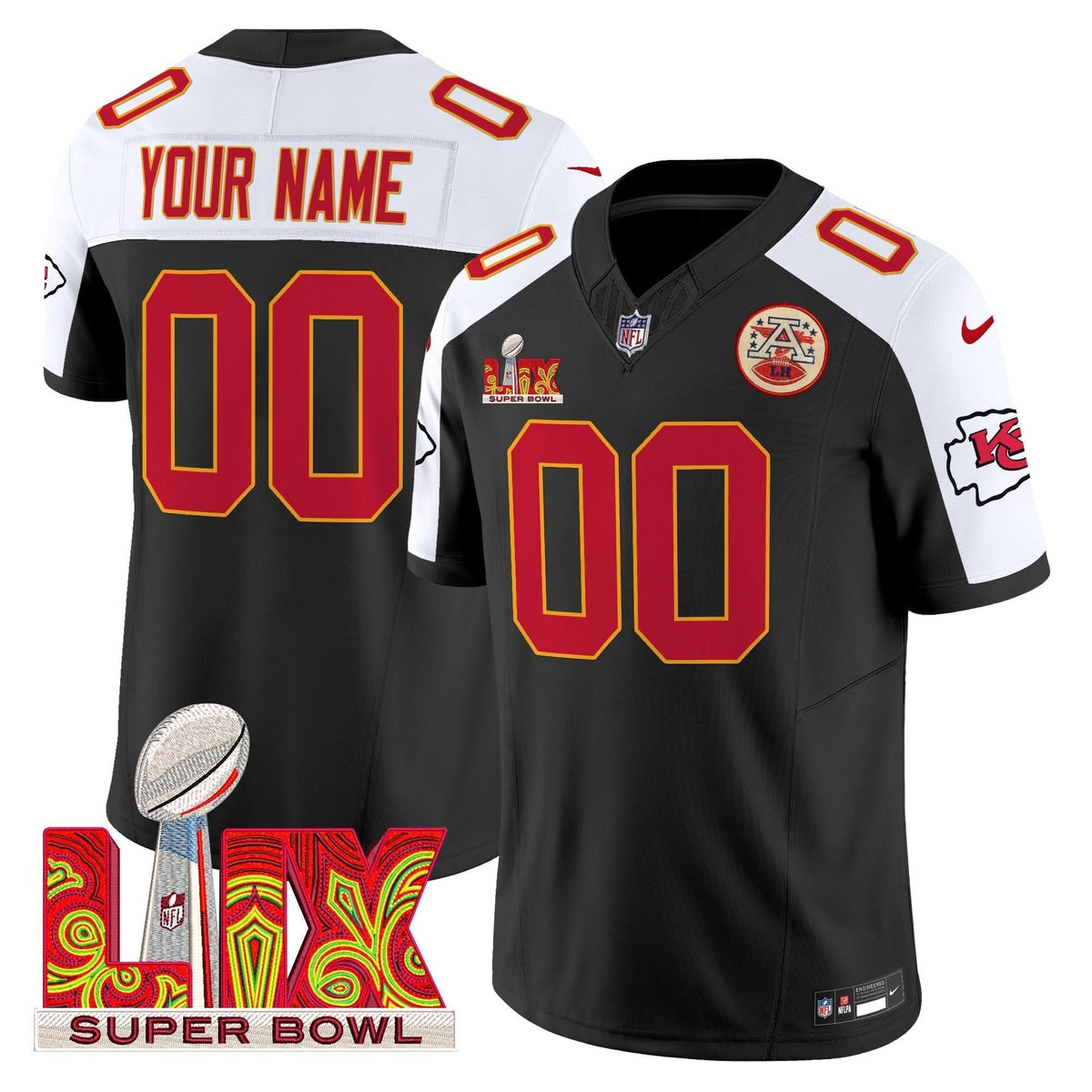 Chiefs Super Bowl LIX Patch Vapor Limited Custom Jersey - All Stitched - image 3