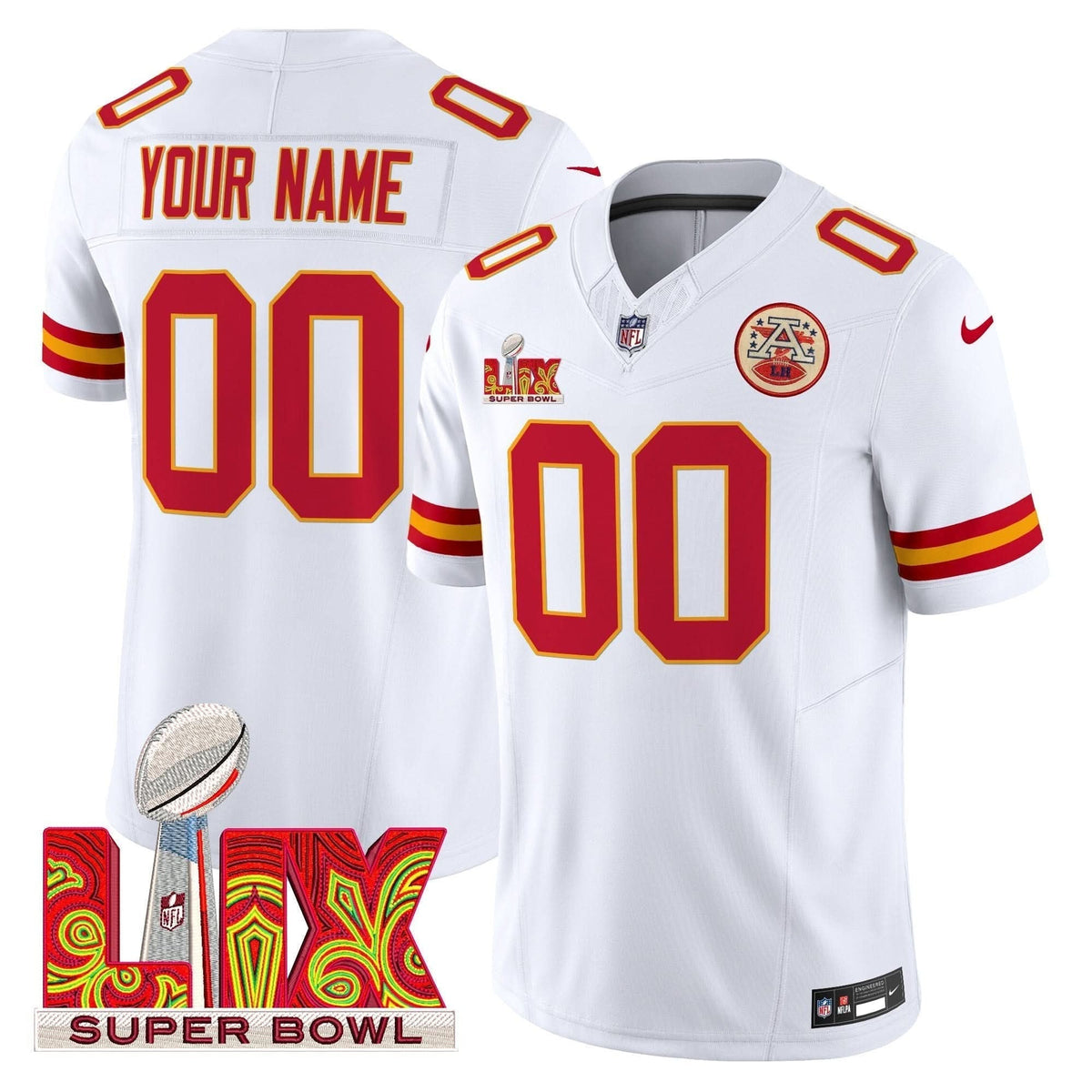 Chiefs Super Bowl LIX Patch Vapor Limited Custom Jersey - All Stitched - image 1