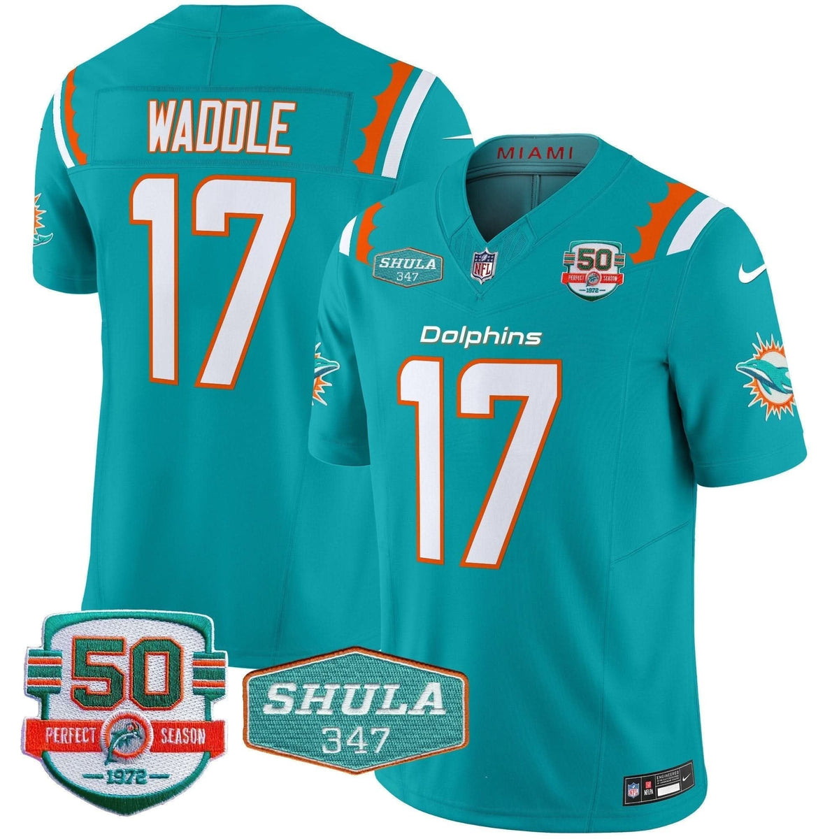 Dolphins 50th & Don Shula 347 Memorial Patch Vapor Limited Jersey - All Stitched - image 2