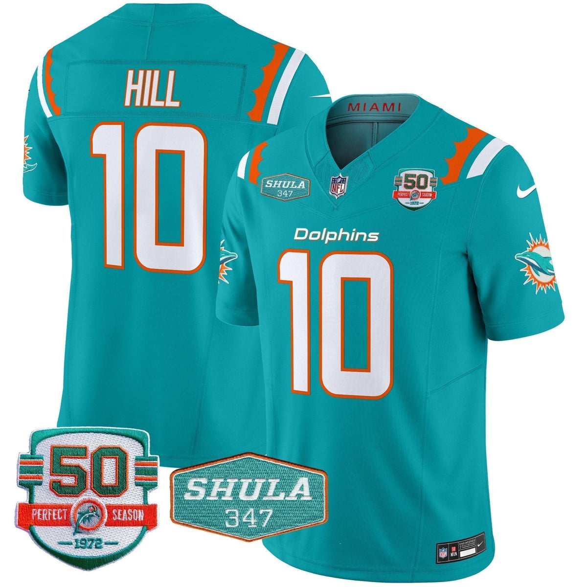 Dolphins 50th & Don Shula 347 Memorial Patch Vapor Limited Jersey - All Stitched - image 3