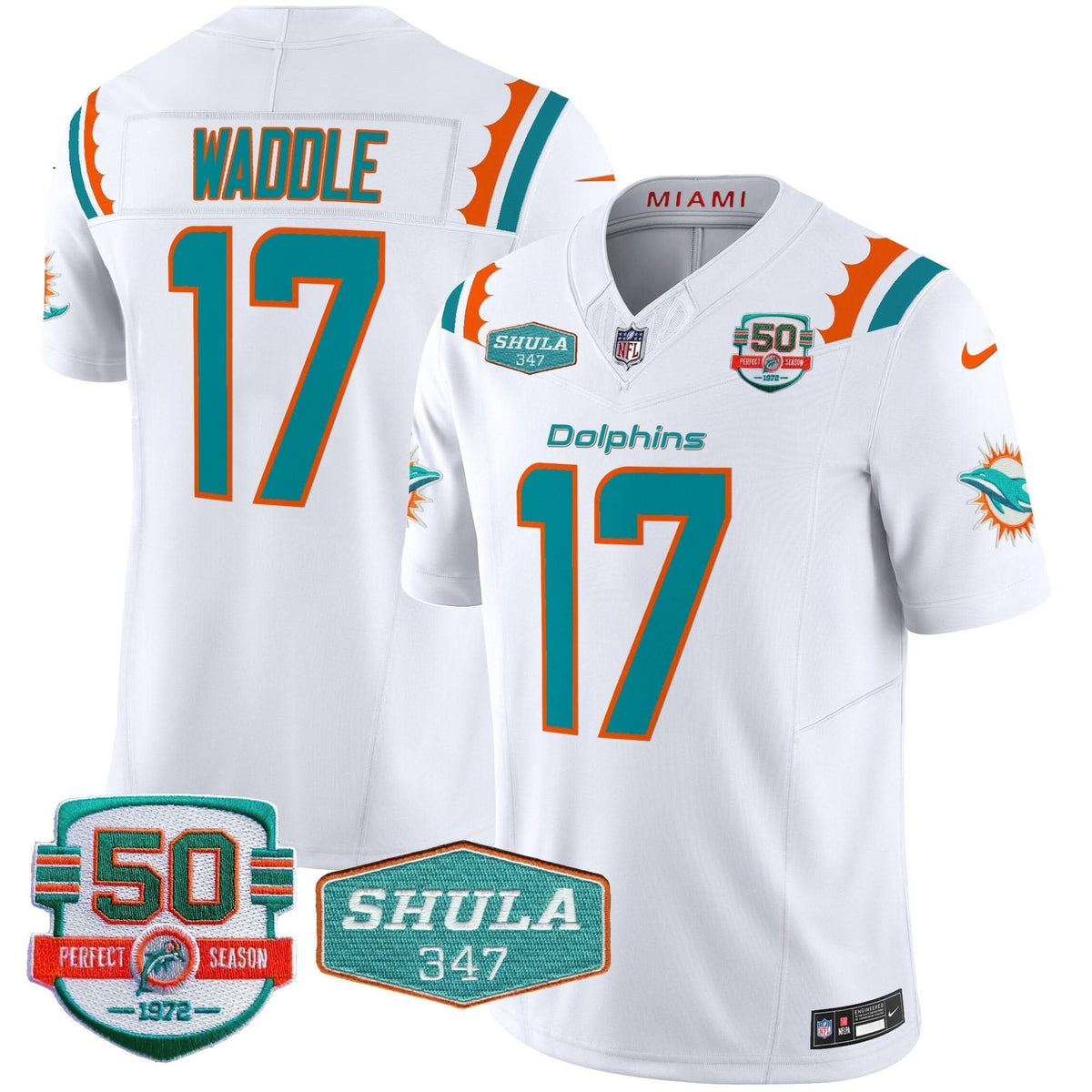 Dolphins 50th & Don Shula 347 Memorial Patch Vapor Limited Jersey - All Stitched - image 10