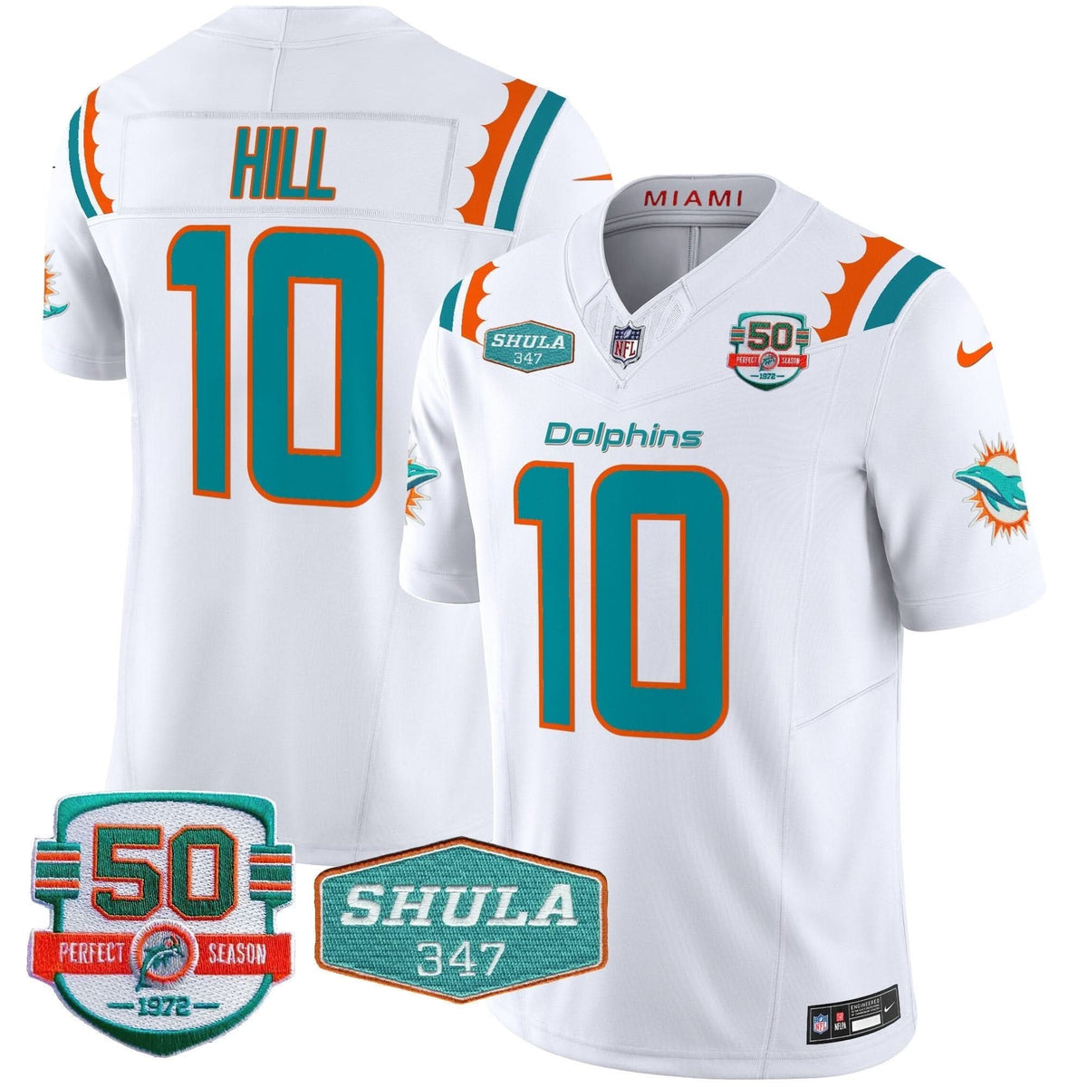 Dolphins 50th & Don Shula 347 Memorial Patch Vapor Limited Jersey - All Stitched - image 11