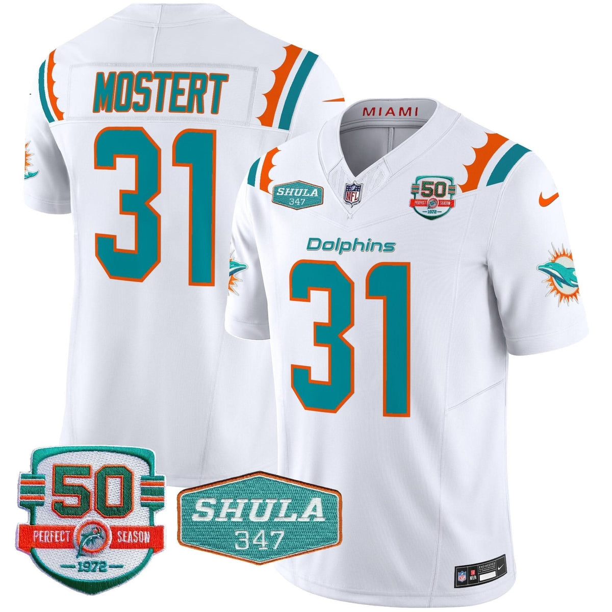 Dolphins 50th & Don Shula 347 Memorial Patch Vapor Limited Jersey - All Stitched - image 12