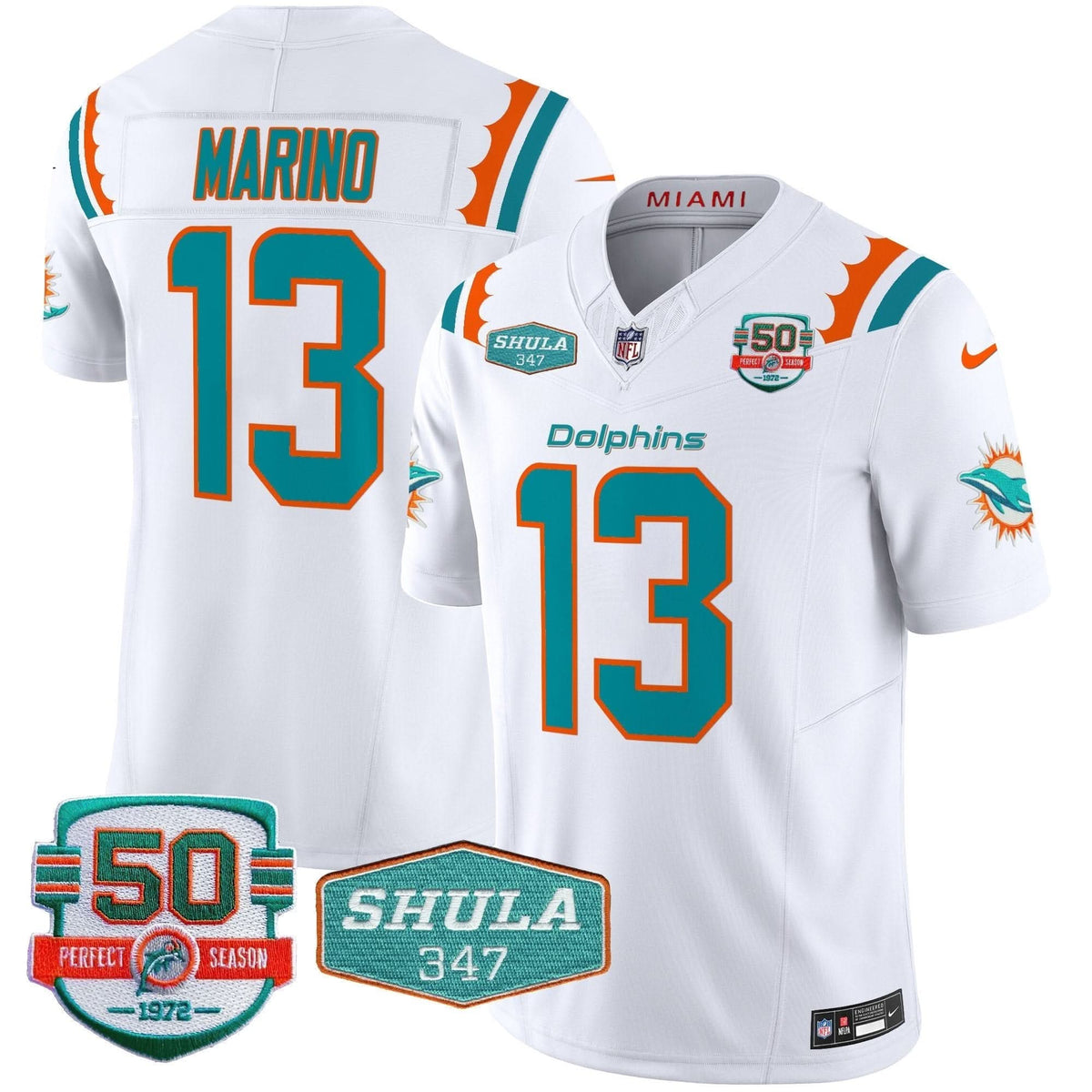 Dolphins 50th & Don Shula 347 Memorial Patch Vapor Limited Jersey - All Stitched - image 13