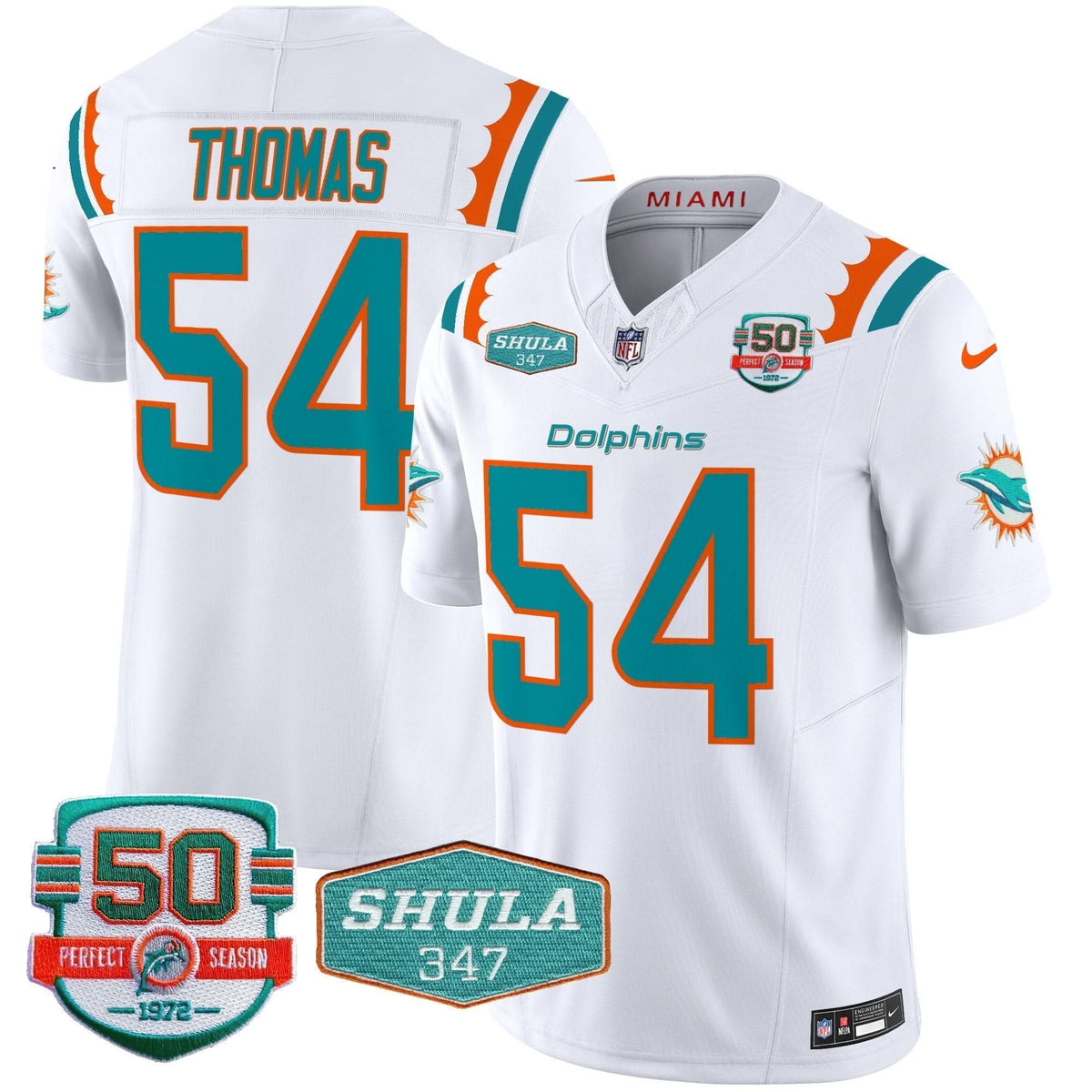 Dolphins 50th & Don Shula 347 Memorial Patch Vapor Limited Jersey - All Stitched - image 14