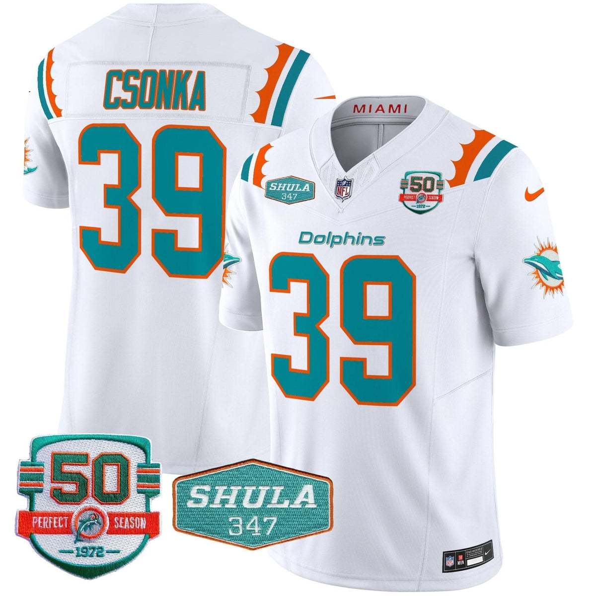 Dolphins 50th & Don Shula 347 Memorial Patch Vapor Limited Jersey - All Stitched - image 15