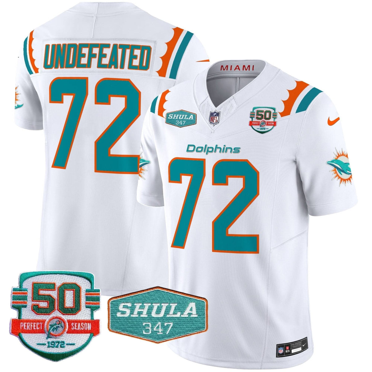 Dolphins 50th & Don Shula 347 Memorial Patch Vapor Limited Jersey - All Stitched - image 16