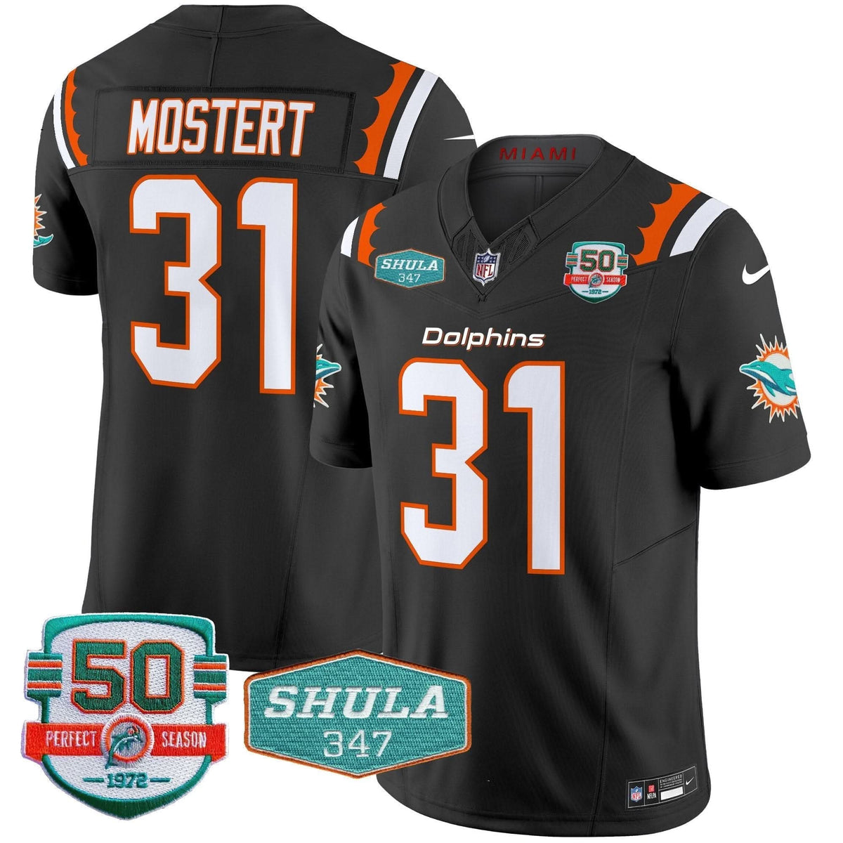 Dolphins 50th & Don Shula 347 Memorial Patch Vapor Limited Jersey - All Stitched - image 20