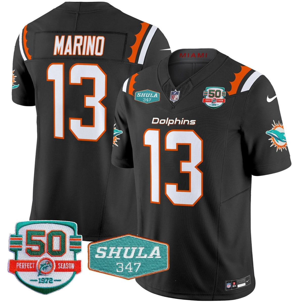 Dolphins 50th & Don Shula 347 Memorial Patch Vapor Limited Jersey - All Stitched - image 21