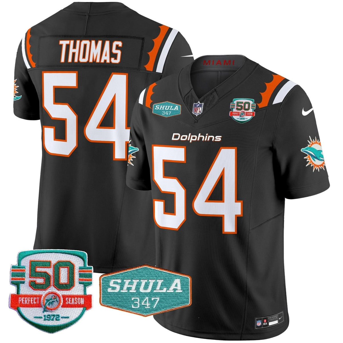 Dolphins 50th & Don Shula 347 Memorial Patch Vapor Limited Jersey - All Stitched - image 22