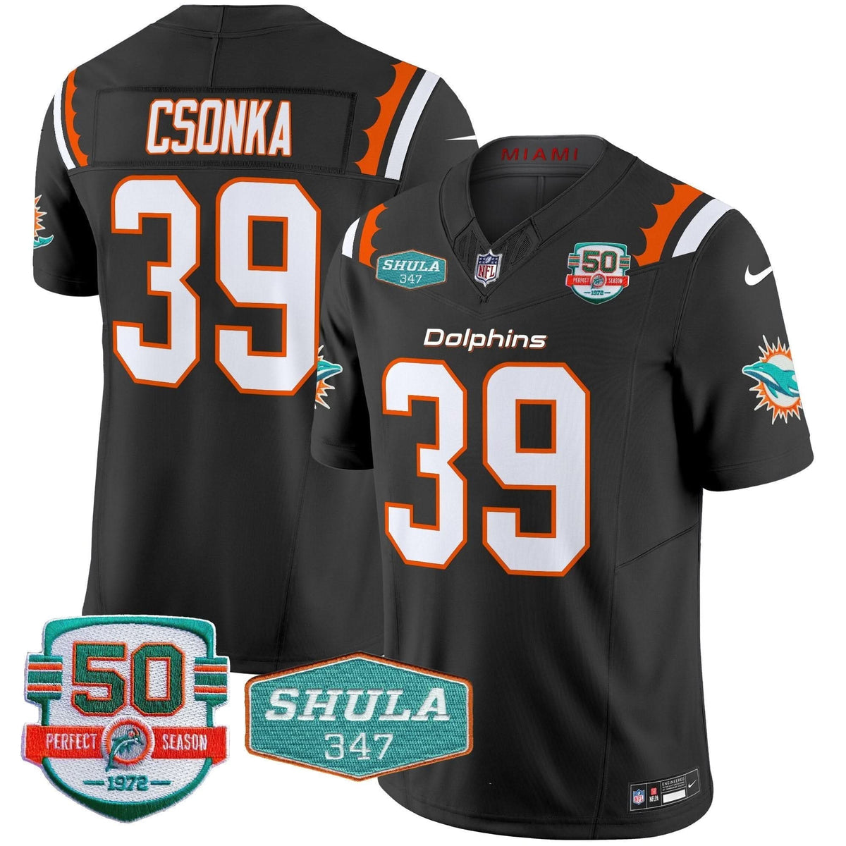 Dolphins 50th & Don Shula 347 Memorial Patch Vapor Limited Jersey - All Stitched - image 23